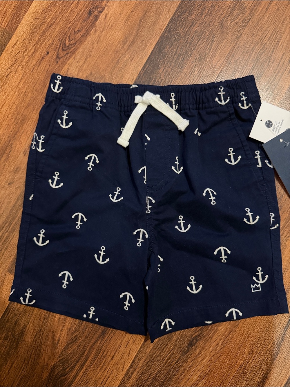 crown & ivy Navy and White Anchor Shorts
